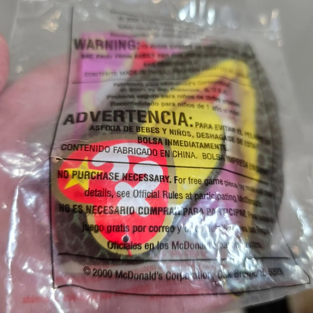 Ty Beanie Babies‎ Slither the Snake McDonald's Happy Meal Toy 2000 Sealed